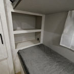 Bottom Bunk with Two Cubby Compartments and USB Port.
